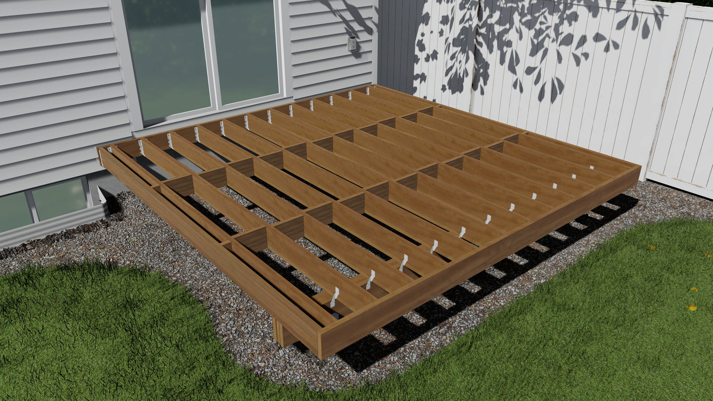 Appalachian Collection Deck Kit with boards, joist tape, saw blade, sanding pad, and framing guide
