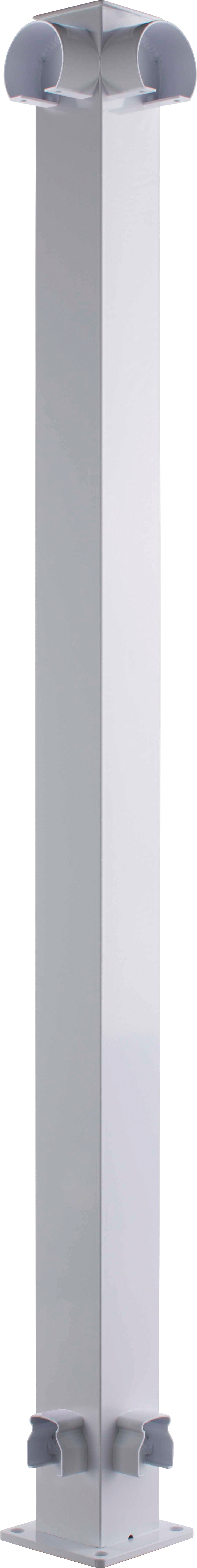Railing 36" Tall - 2" Aluminum Top Mount 90° Corner Post Kit - Powdercoated White (per each)