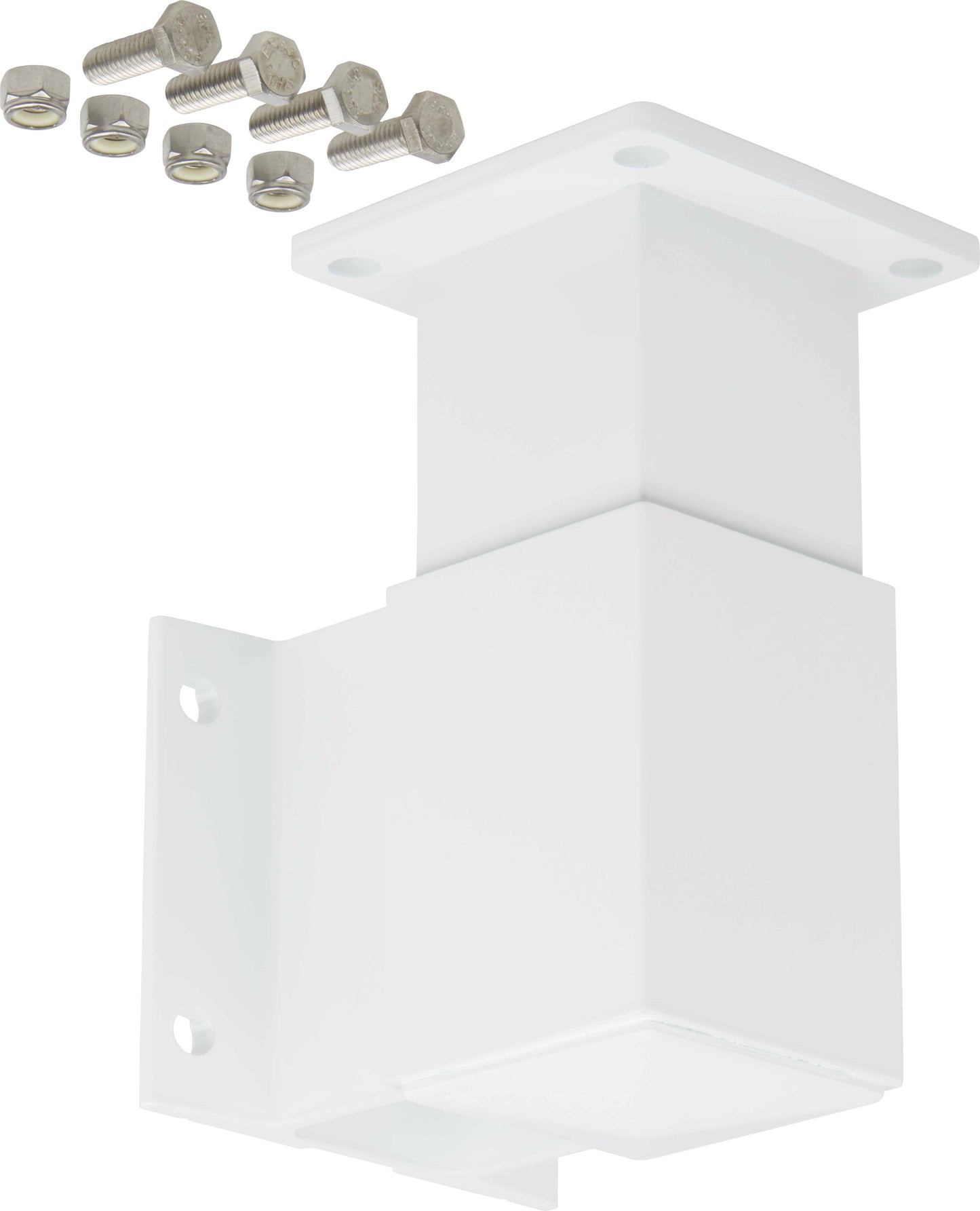 Railing Start/End/In-Line Post Fascia Mount Adaptor Kit - Powdercoated White (per each)