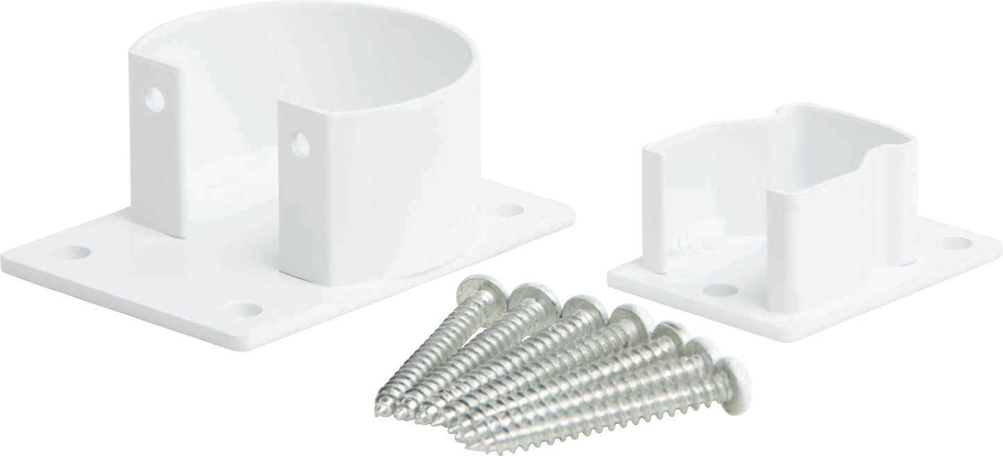 Railing Universal Height - Square Profile Handrail Wall Mount Bracket Kit - White (per each)