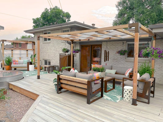 What design options do I have for an outdoor stone deck patio?