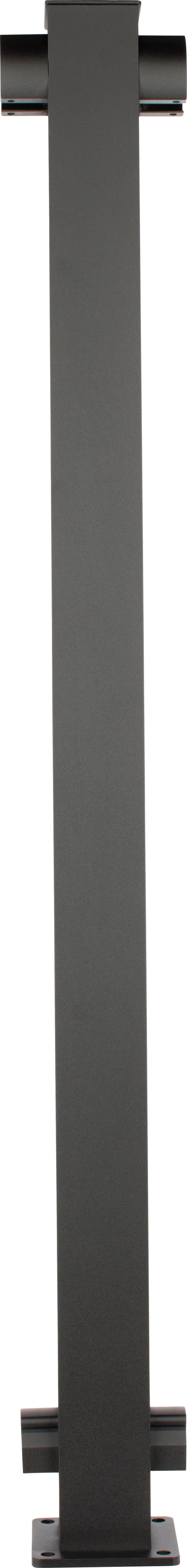 Railing 36" Tall - 2" Aluminum Top Mount In-Line Post Kit - Powdercoated Black (per each)