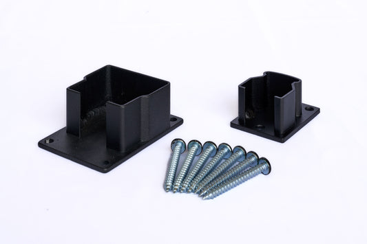 Railing Universal Height - Square Profile Handrail Wall Mount Bracket Kit - Black (per each)