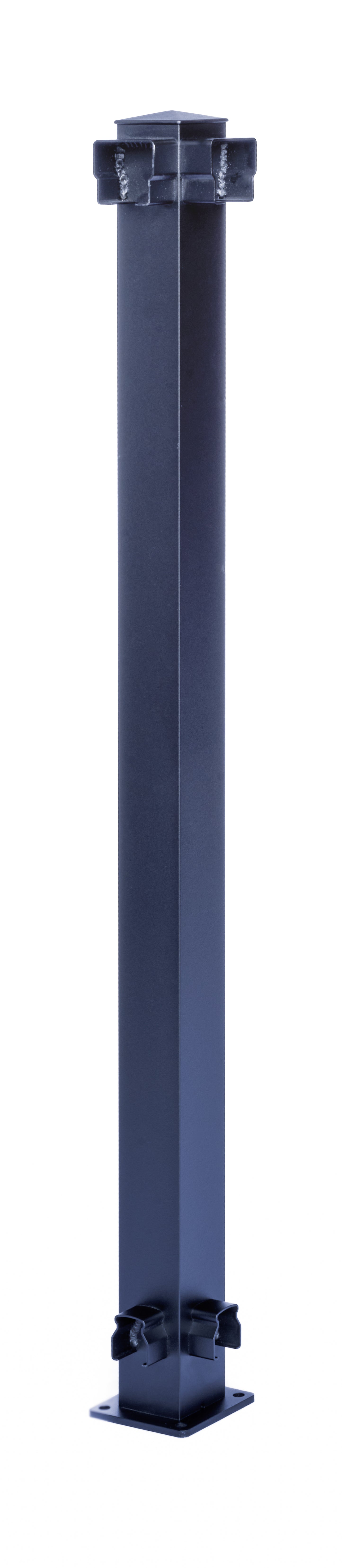 Railing 42" Tall - 2" Aluminum Top Mount 90° Corner Post Kit - Powdercoated Black (per each)