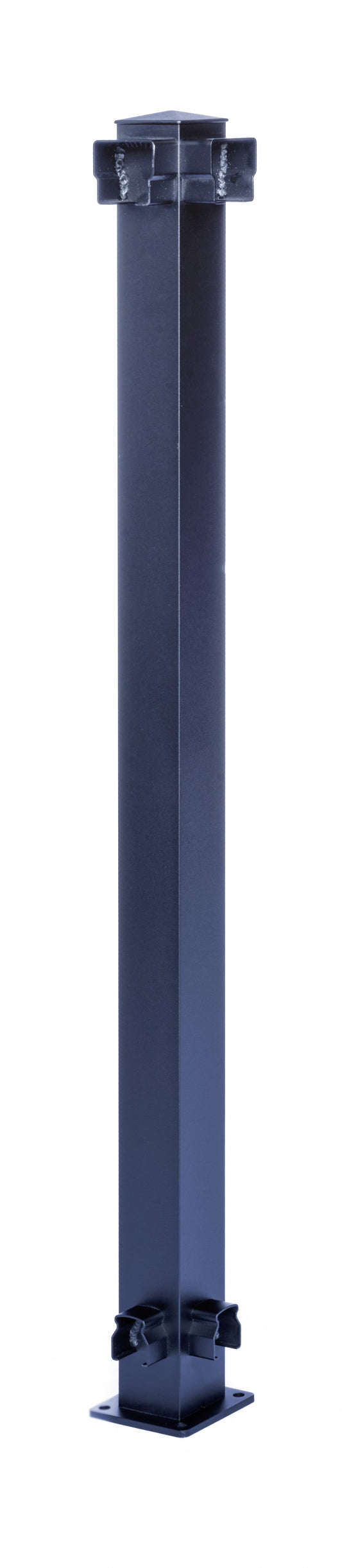 Railing 42" Tall - 2" Aluminum Top Mount 90° Corner Post Kit - Powdercoated Black (per each)