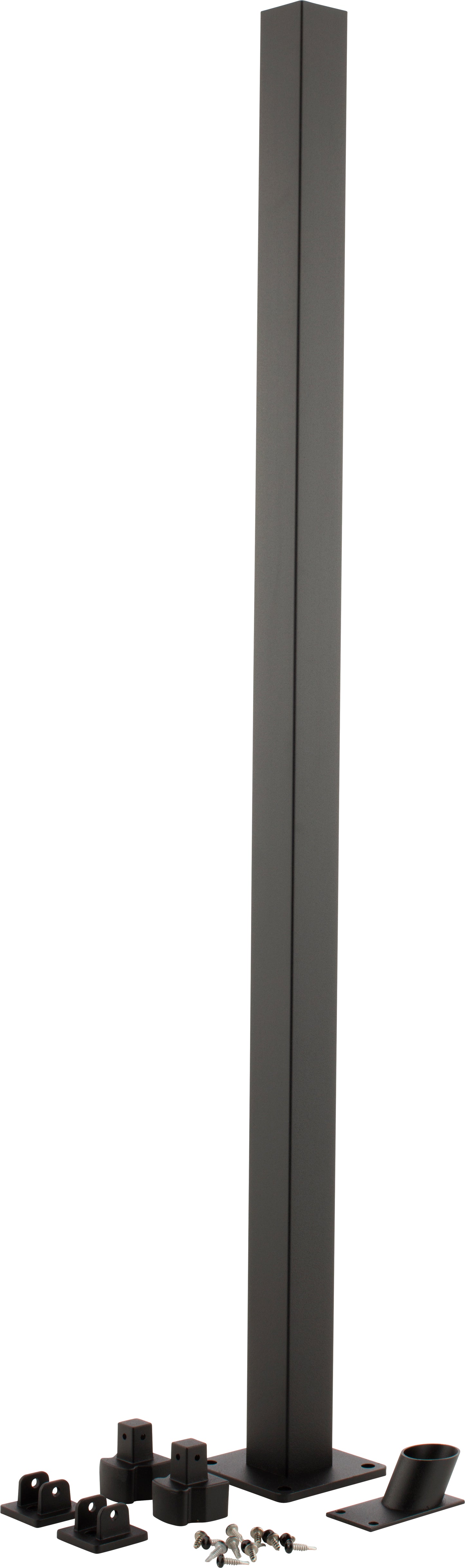 Railing 36" Tall - 2" Aluminum Top Mount In-Line STAIR Post Kit - Powdercoated Black (per each)